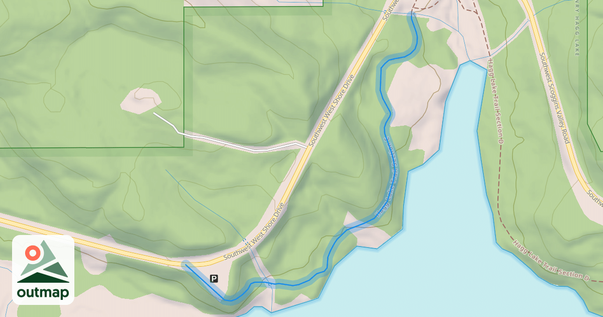 Map of Hagg Lake Trail Section E