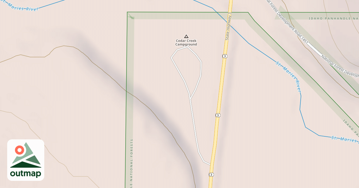 Map of CEDAR CREEK CAMPGROUND