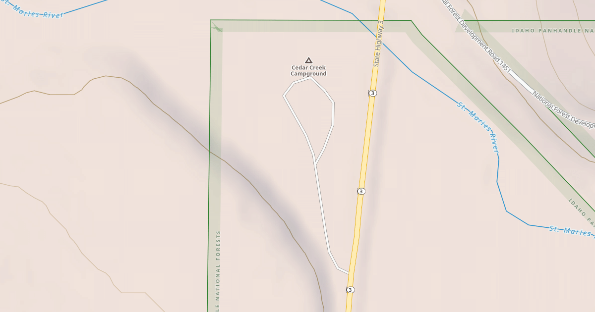 Map preview of CEDAR CREEK CAMPGROUND