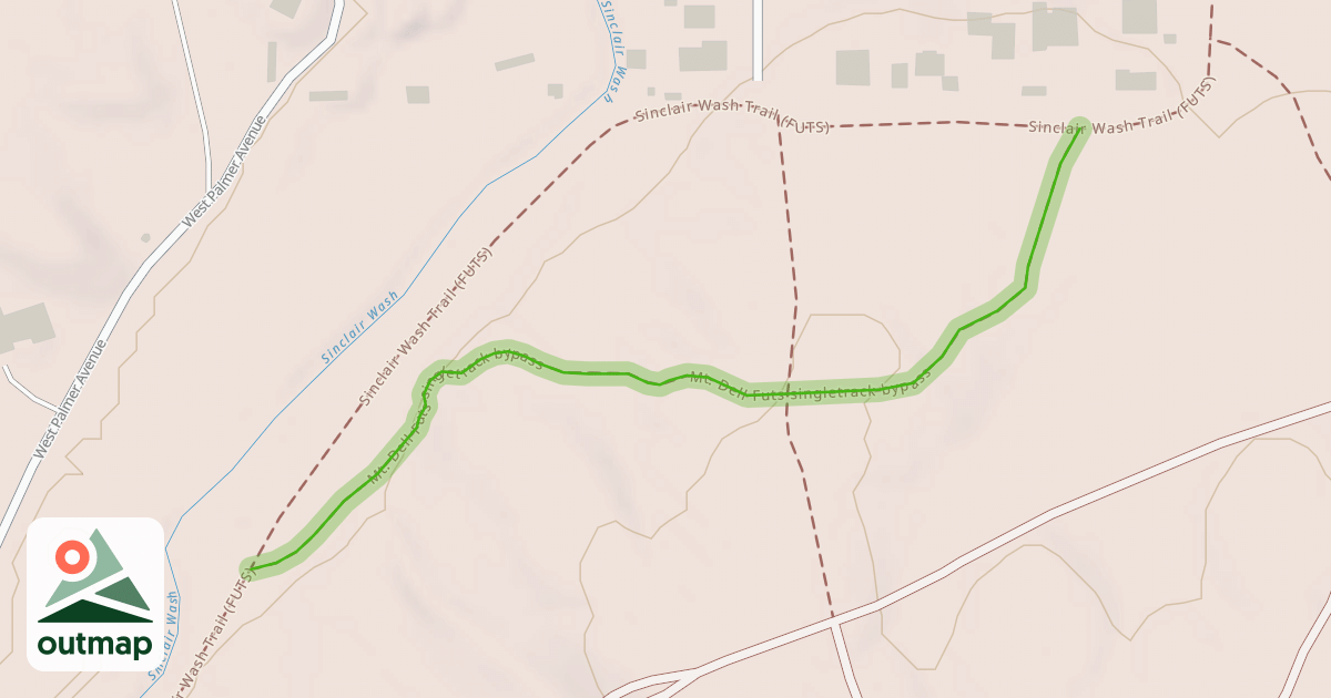 Map of Mt. Dell Futs singletrack bypass