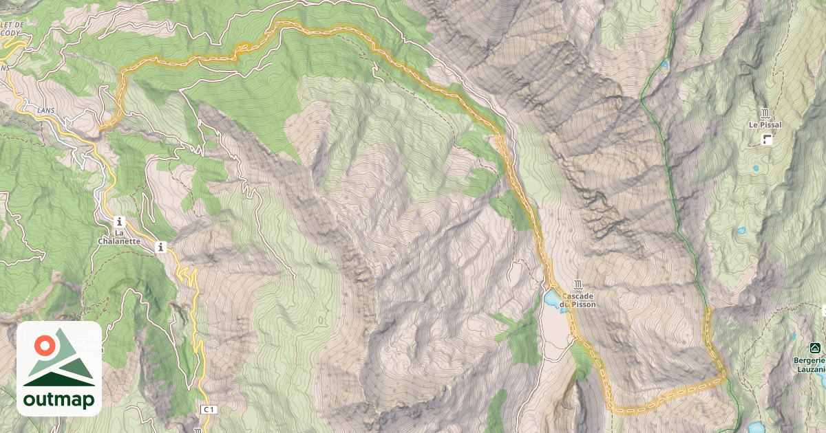 Map of Tête de Parassac — Hameau de Lans