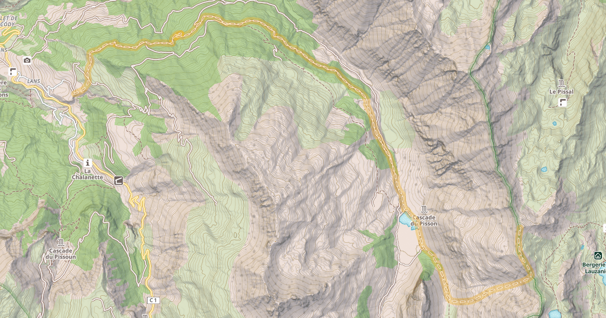 Map preview of Tête de Parassac — Hameau de Lans