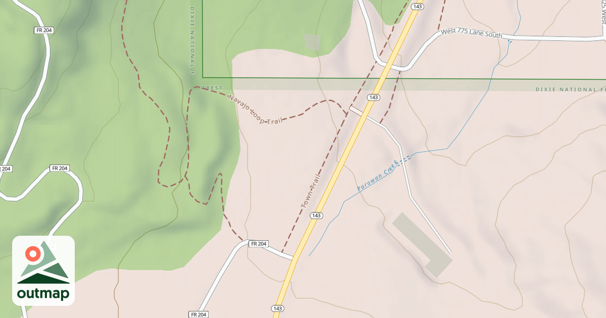 Map of Brianhead Snowmobile Trail