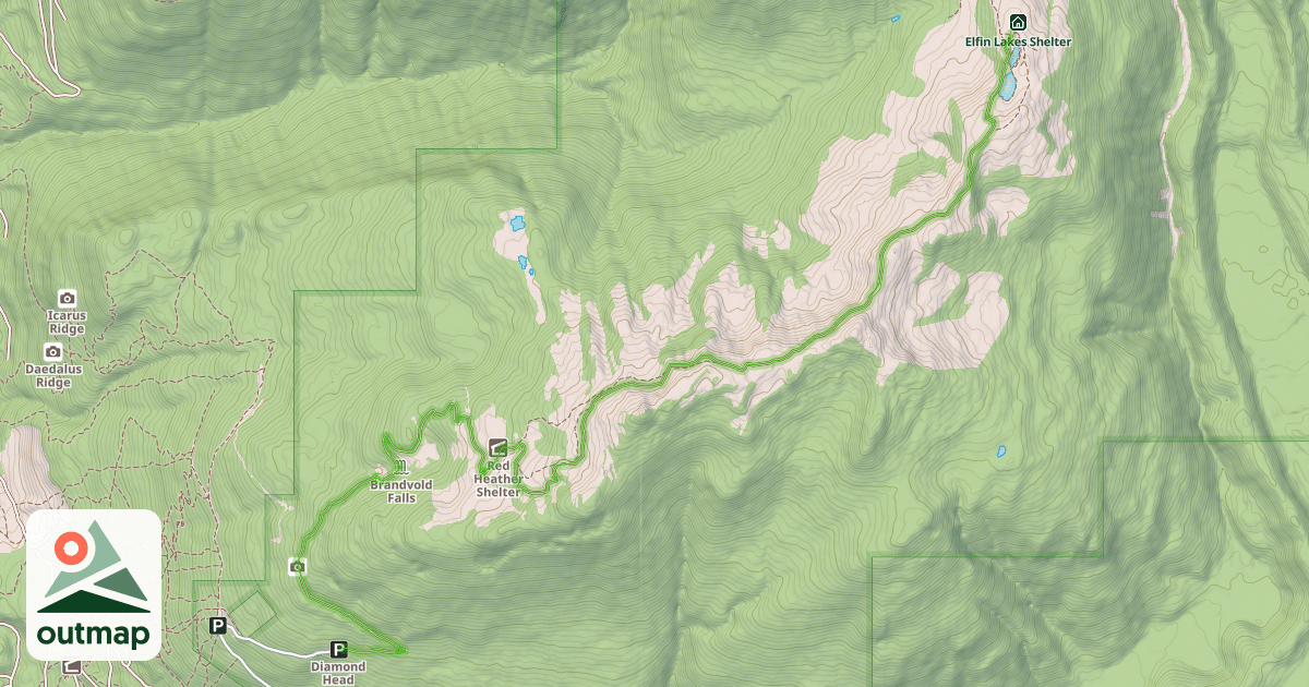 Map of Elfin Lakes Trail