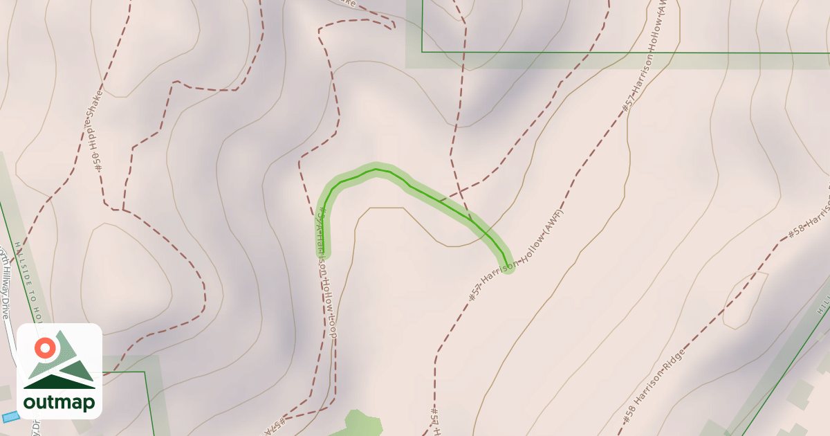 Map of Harrison Hollow Trail