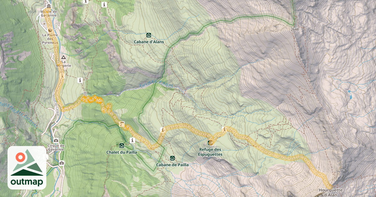 Map of Hourquette d'Alans — Gavarnie