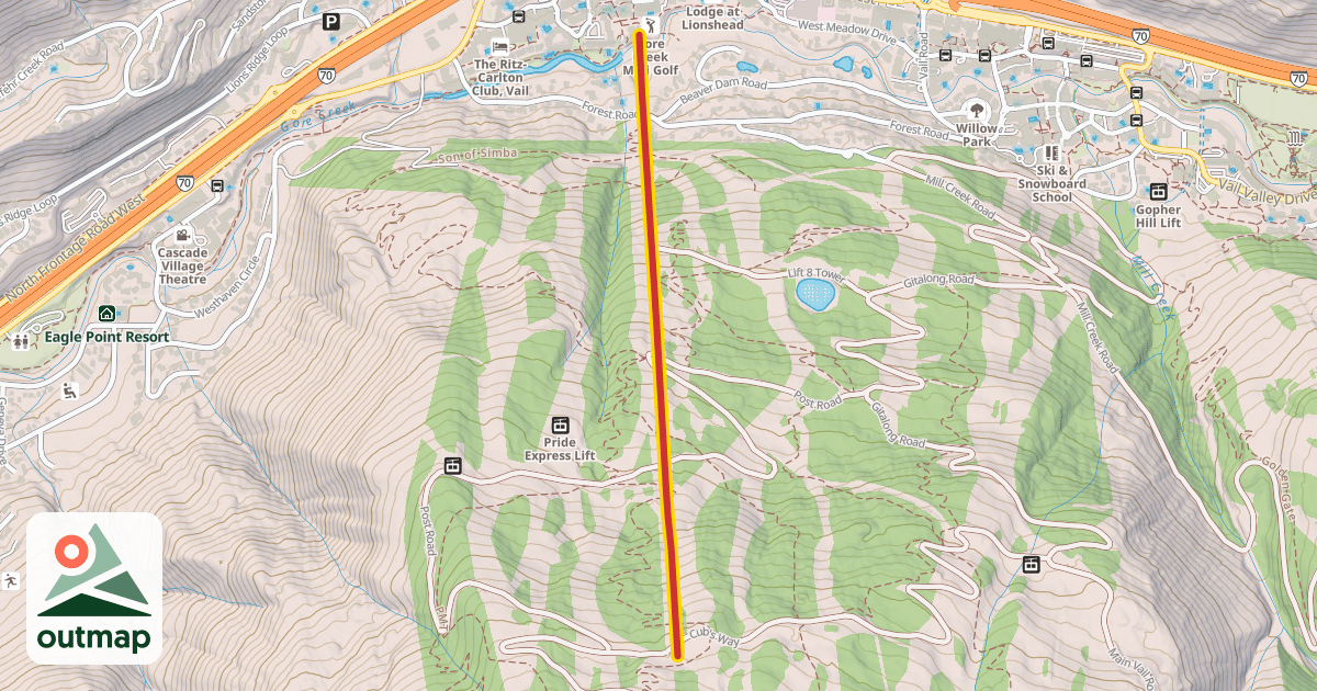 Map of Born Free Express Lift