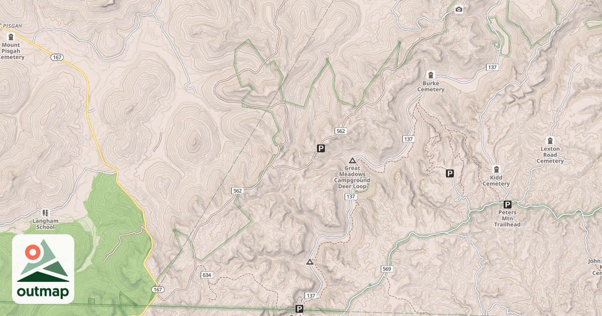 Map of PARKER MOUNTAIN