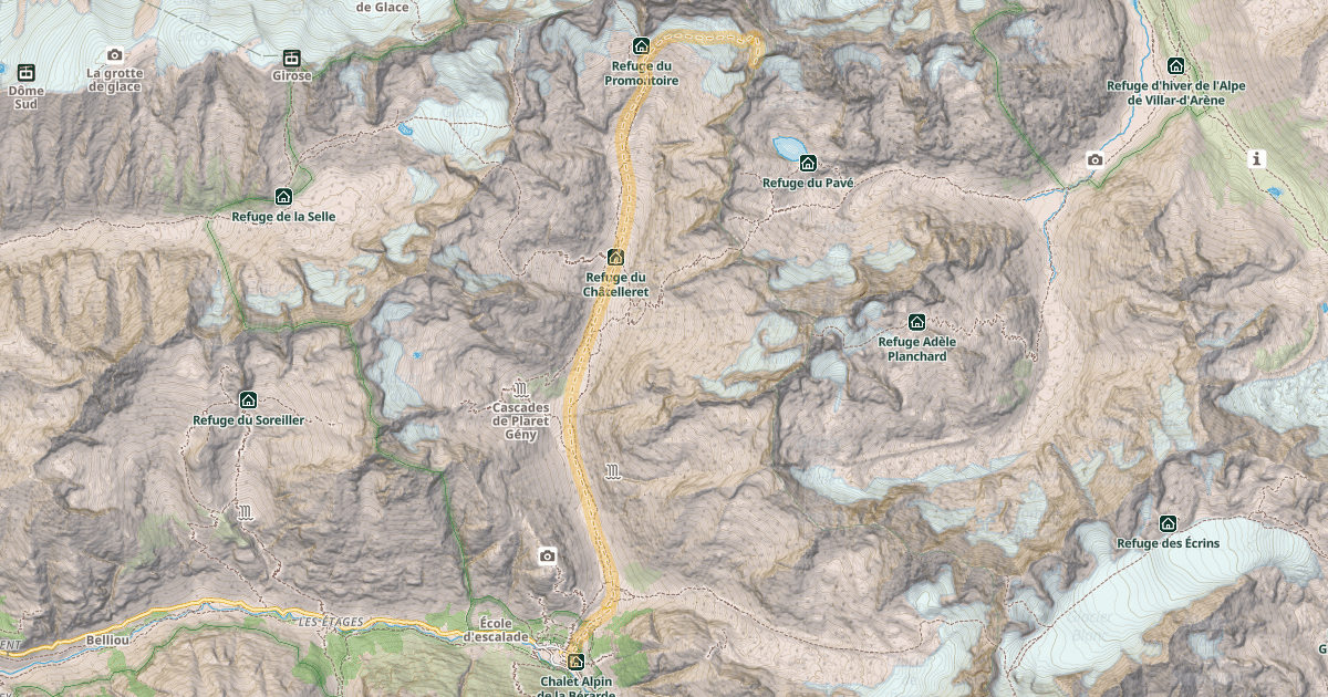 Map preview of Col du Pavé — La Bérarde