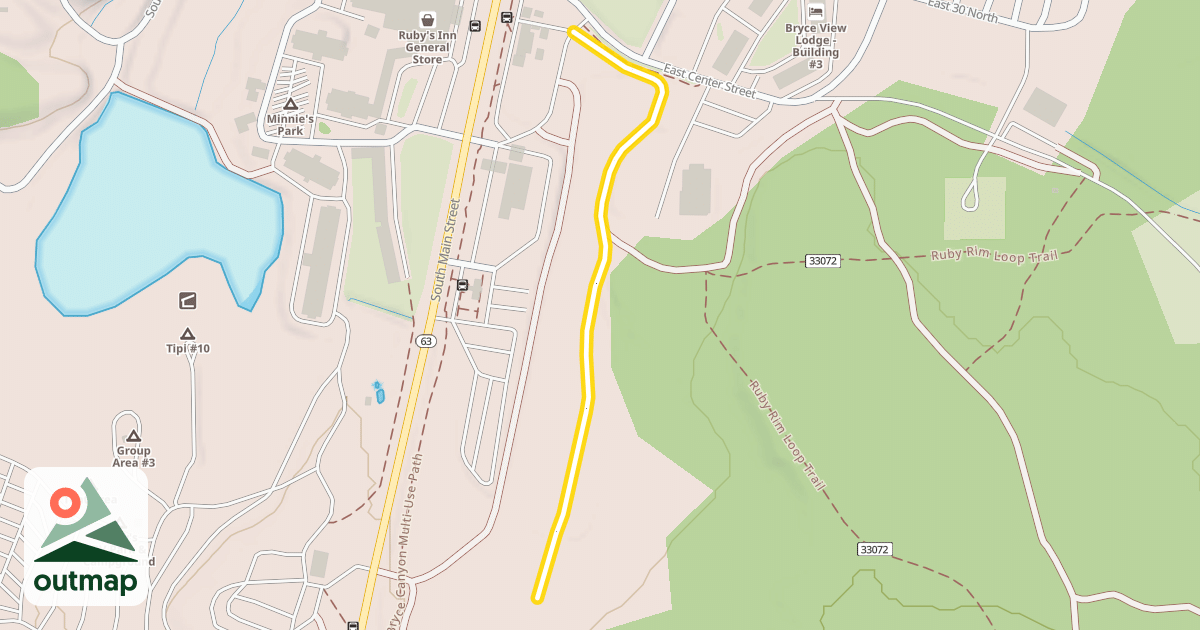 Map of Old Bryce Town Loop