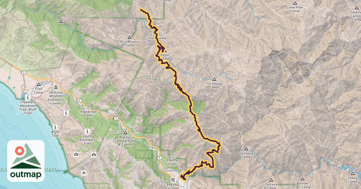 Map of Manuel Peak Trail