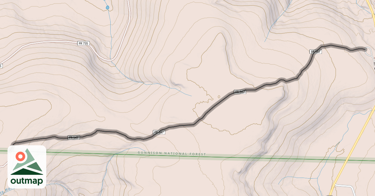 Map of La Garita Stock Driveway Road