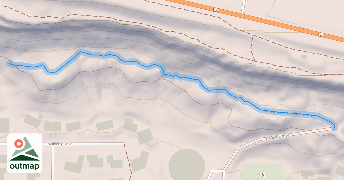 Map of Rims Mountain Bike Path