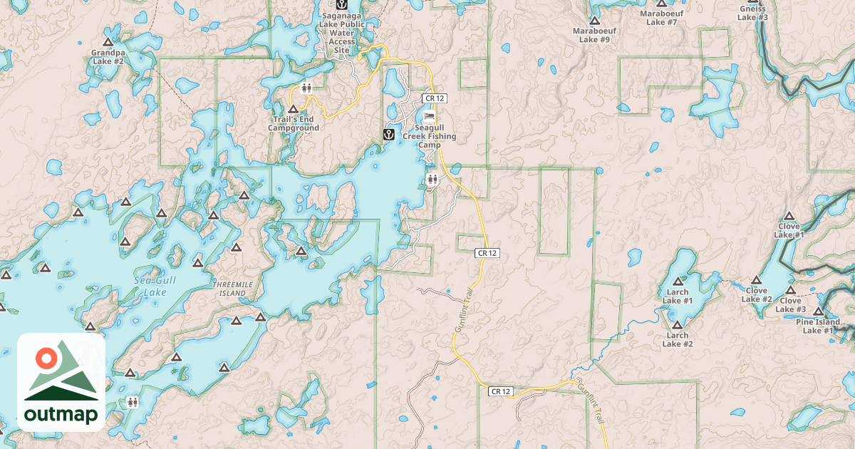 Map of Gunflint Trails Snowmobile
