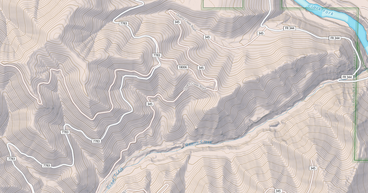 Map preview of QUARTZ CREEK