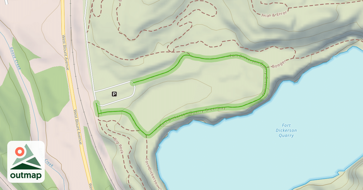 Map of Fort Dickerson Quarry Greenway