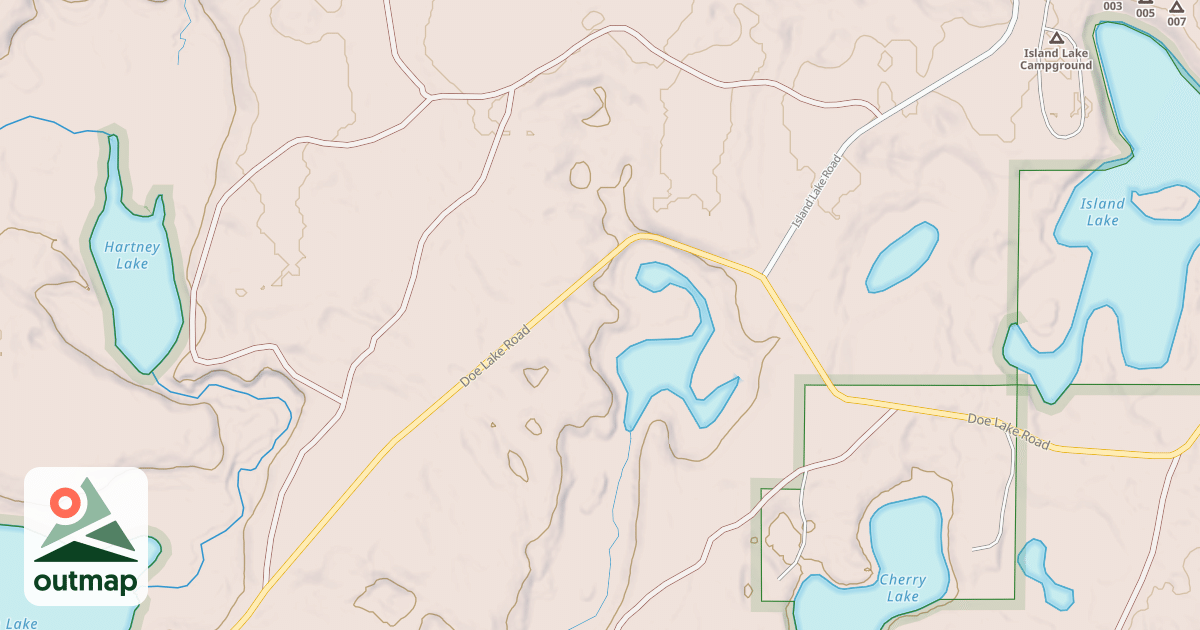 Map of HARTNEY LAKE