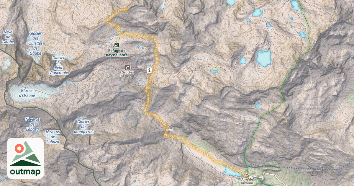 Map of Pic de la Sède — Barrage d'Ossoue