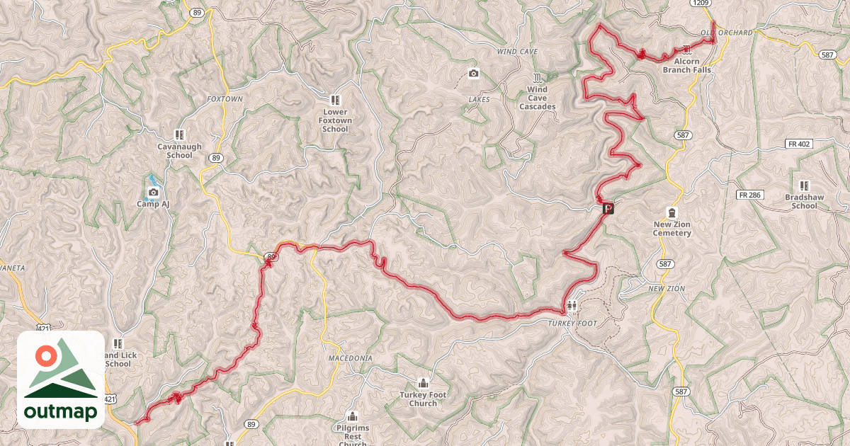 Map of Sheltowee Trace