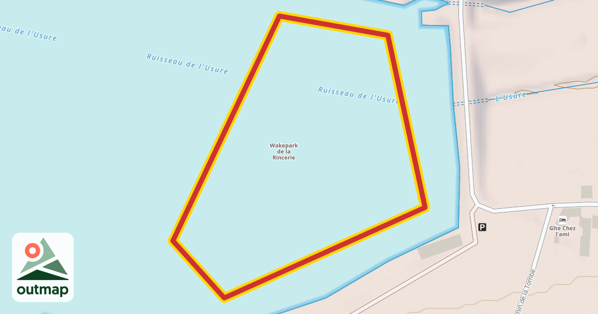 Map of Téléski nautique de la Rincerie