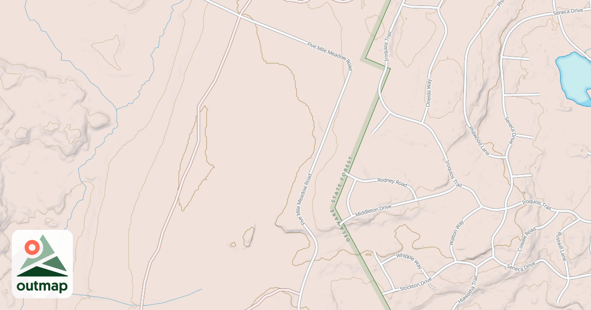 Map of Edgemere-Pecks Pond - Snowmobile Trails