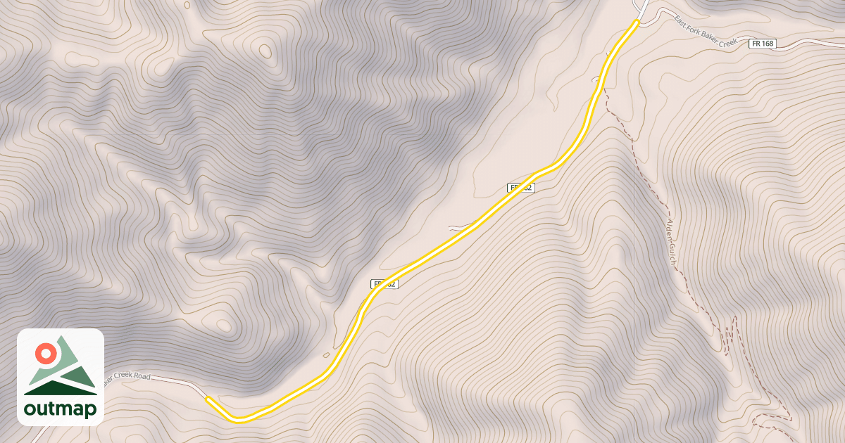 Map of Baker Creek Road