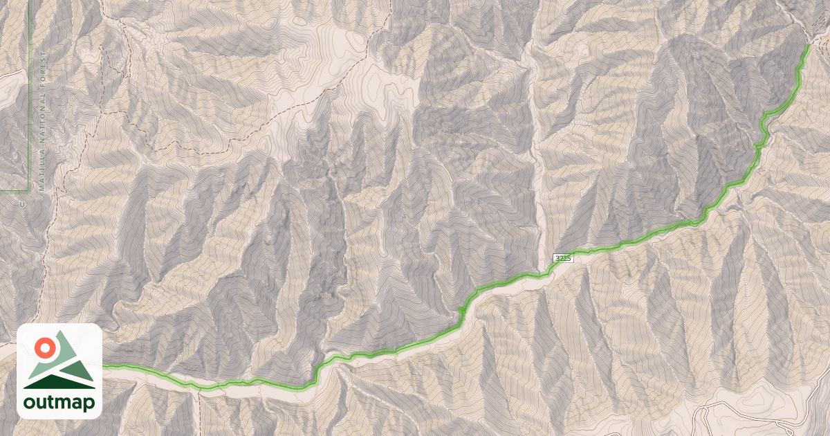 Map of South Fork Walla Walla Trail #3225