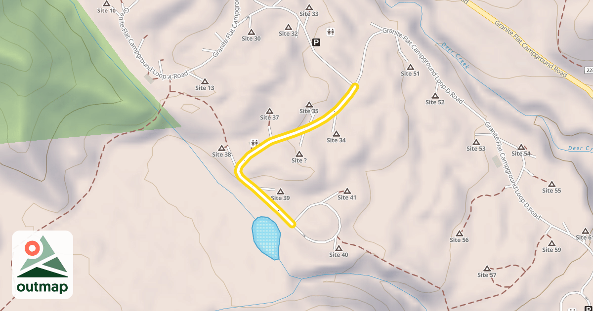 Map of Granite Flat Campground Loop C Road