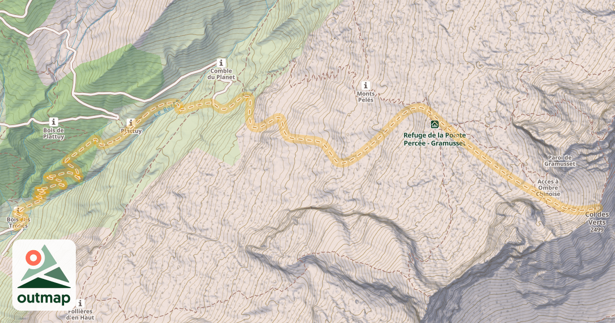 Map of Col des Verts — Les Troncs