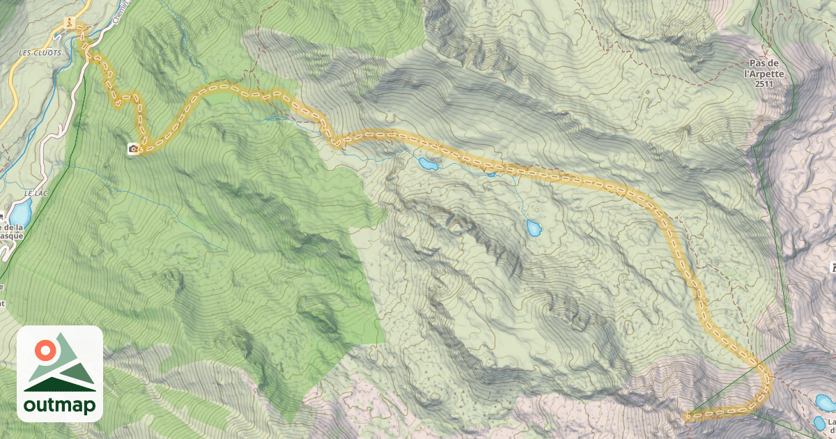 Map of Cime du Diable — Pont des Sagnes