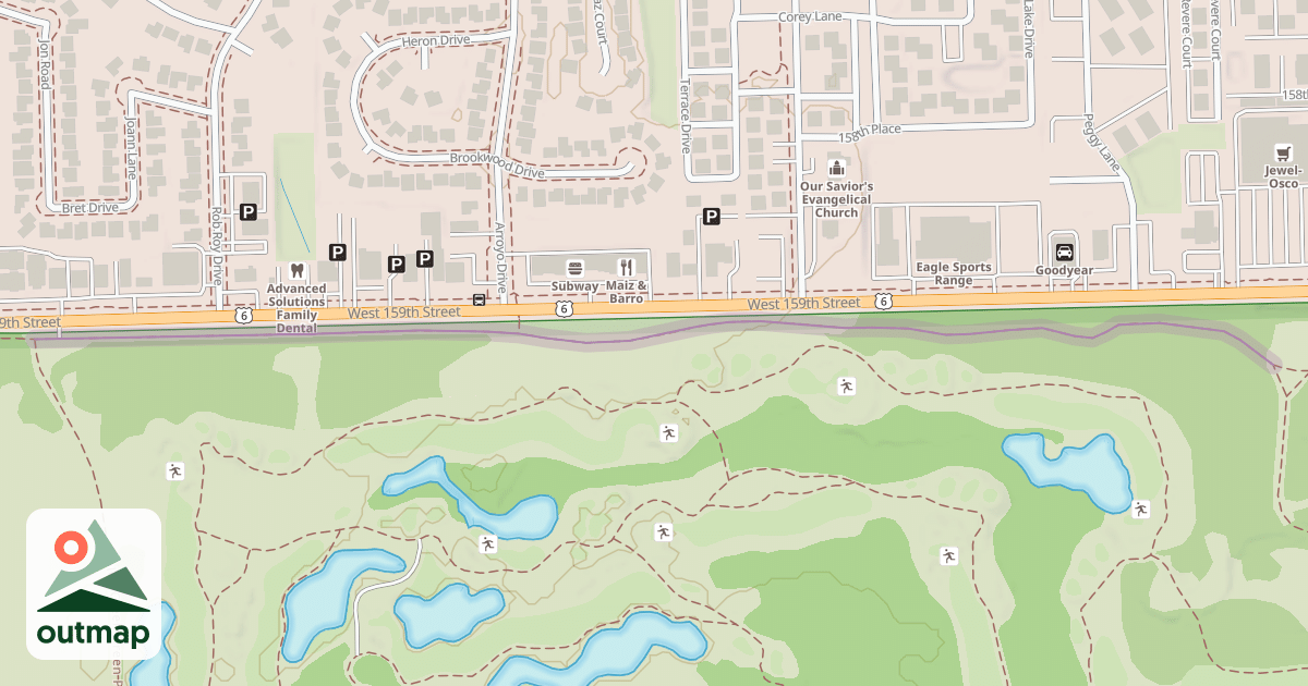 Map of Tinley Creek Purple Paved Trail