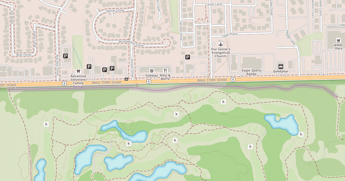 Map preview of Tinley Creek Purple Paved Trail