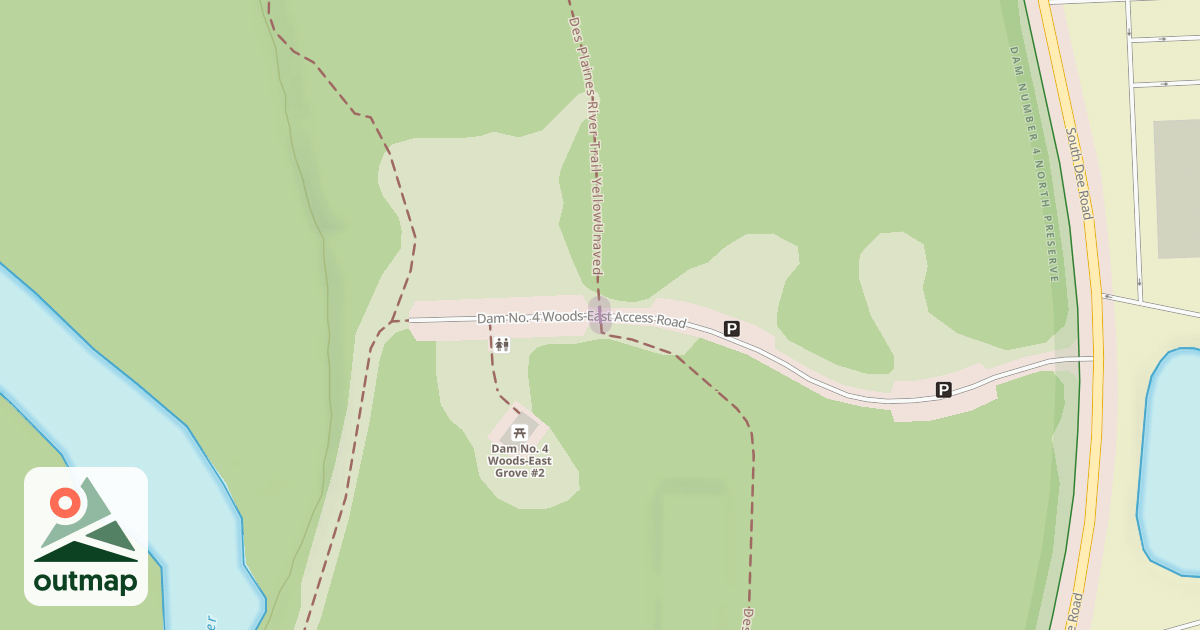 Map of Des Plaines River Trail YellowUnaved