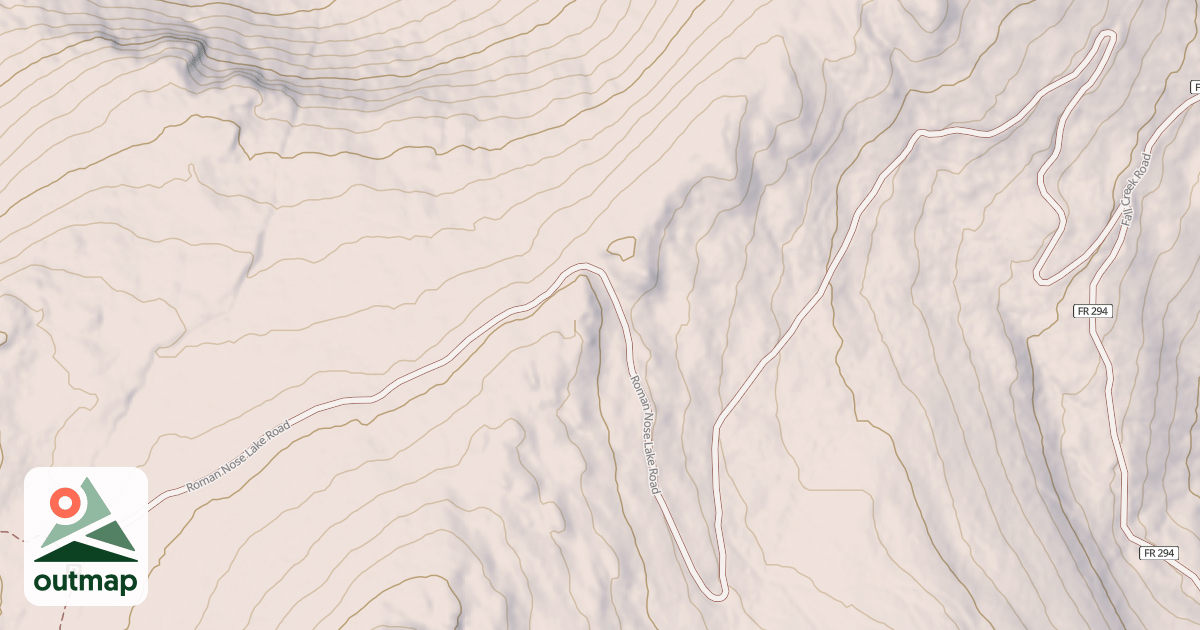 Map of ROMAN NOSE LAKE