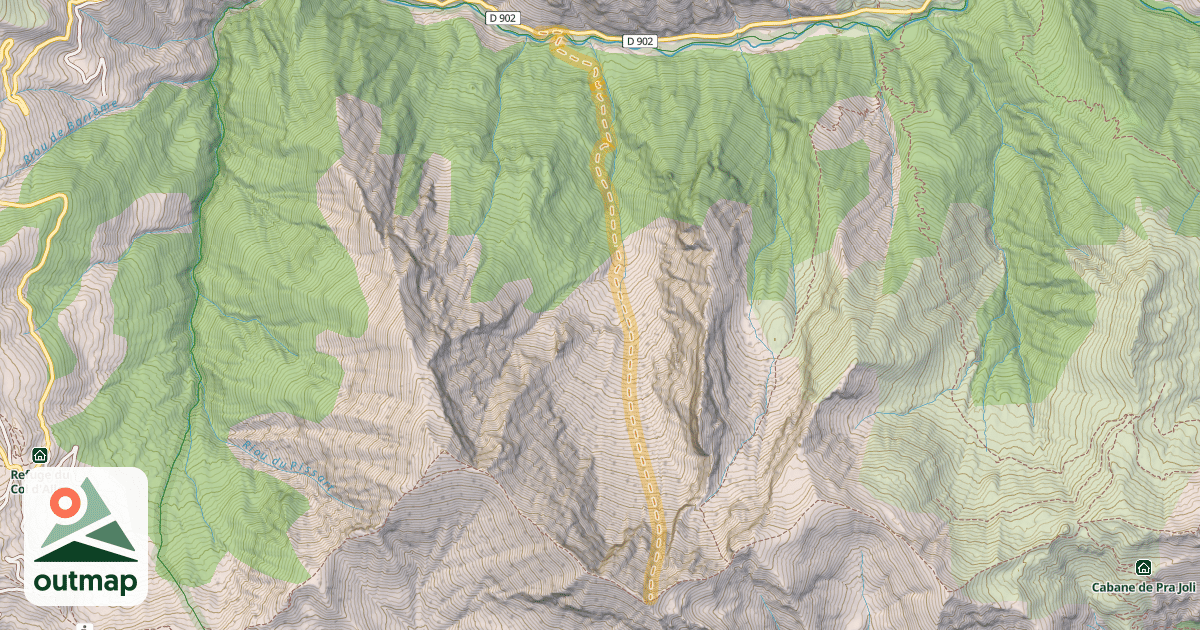 Map of Le Grand Cheval de Bois — Pont Font d'Arnaud