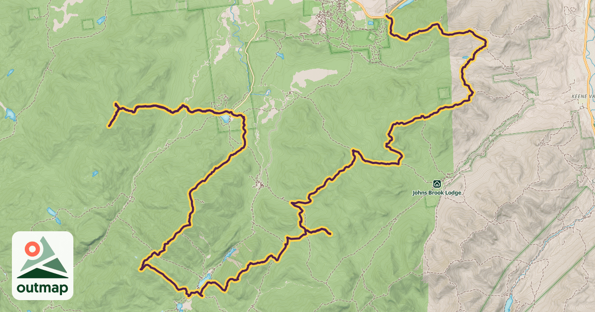 Map of Street, Nye, MacIntyre, Colden, Phelps, Big Slide, Cascade and Porter