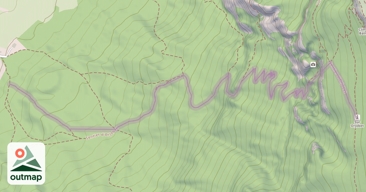 Map of Sentier d'Orjobet