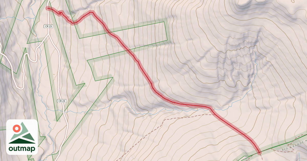 Map of West Fork Pole Creek