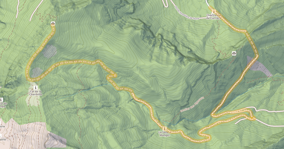 Map preview of Crête des Charmilles — Chartreuse de Curière