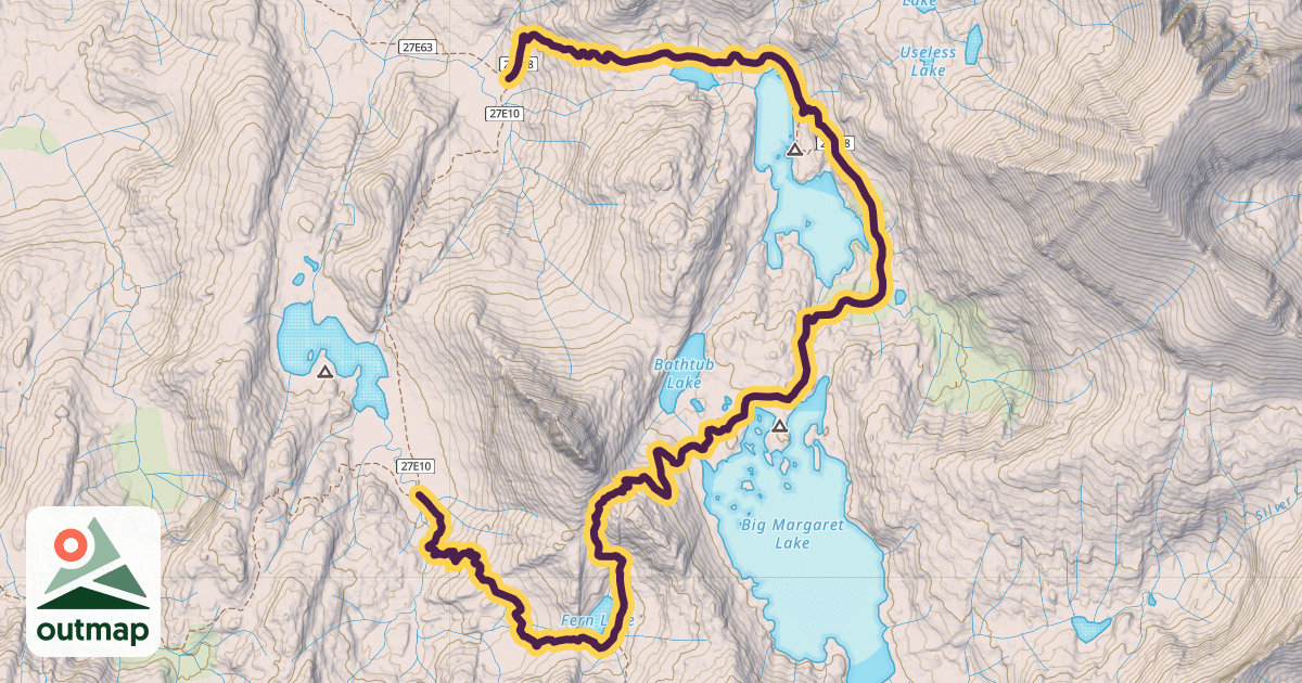Map of Big Margaret Lake Trail