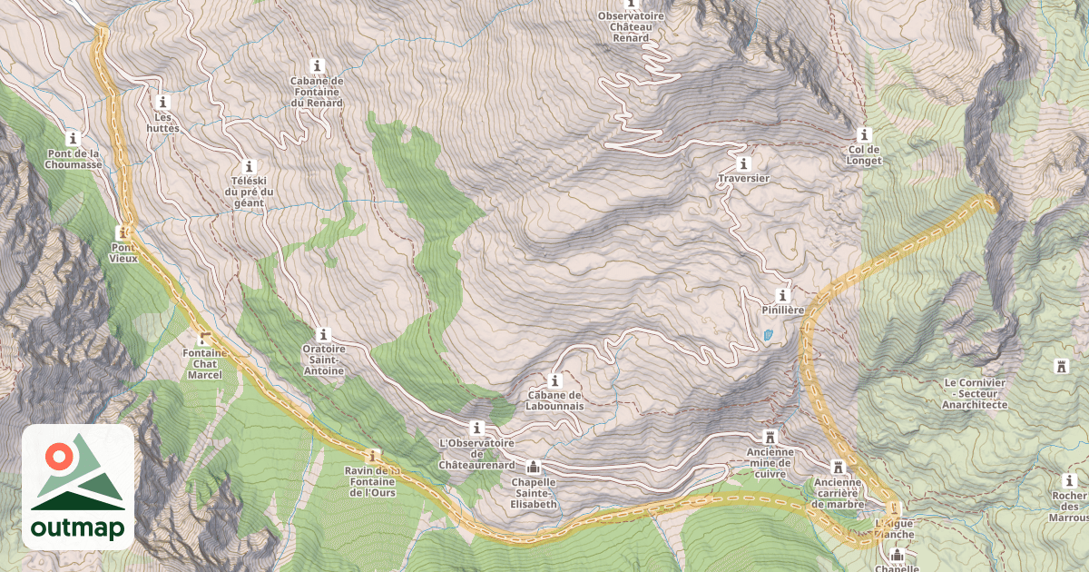 Map of Le Queyron — Saint-Véran
