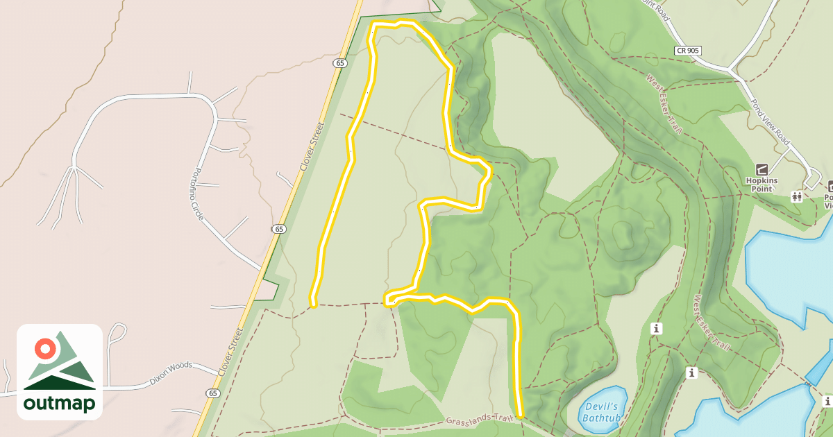 Map of Grasslands Trail