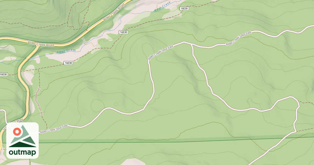 Map of ALDER CREEK SPUR, EAST