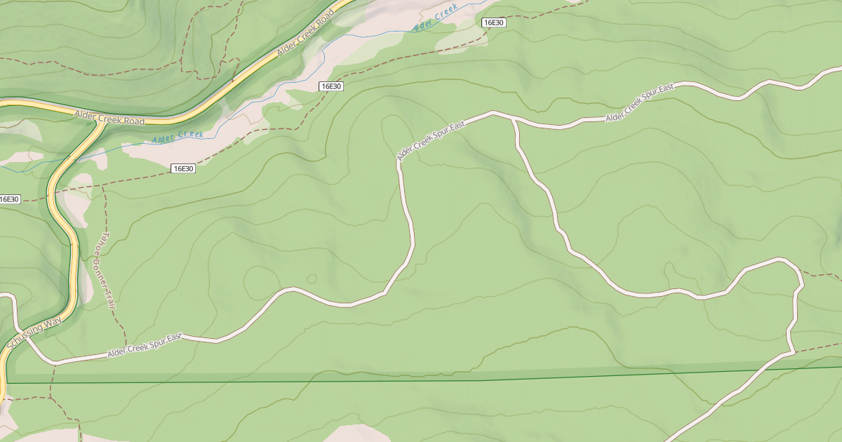 Map preview of ALDER CREEK SPUR, EAST
