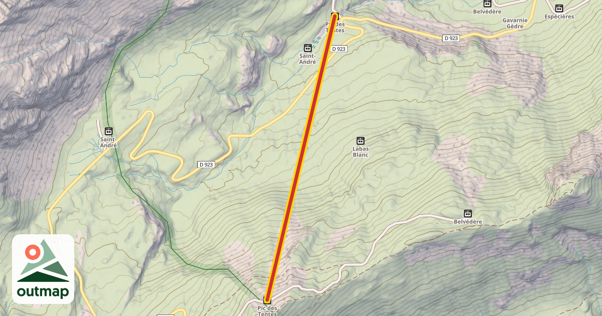 Map of Pic des Tentes