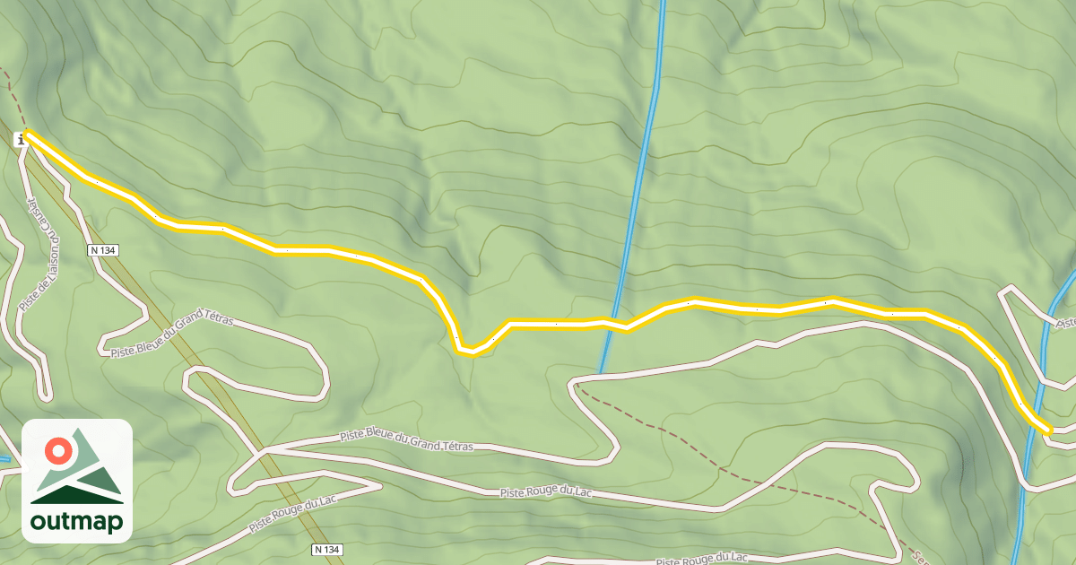 Map of Piste Bleue du Grand Tétras