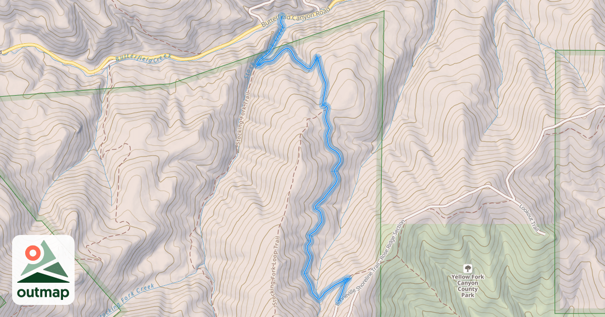 Map of Stocking Fork Loop Trail