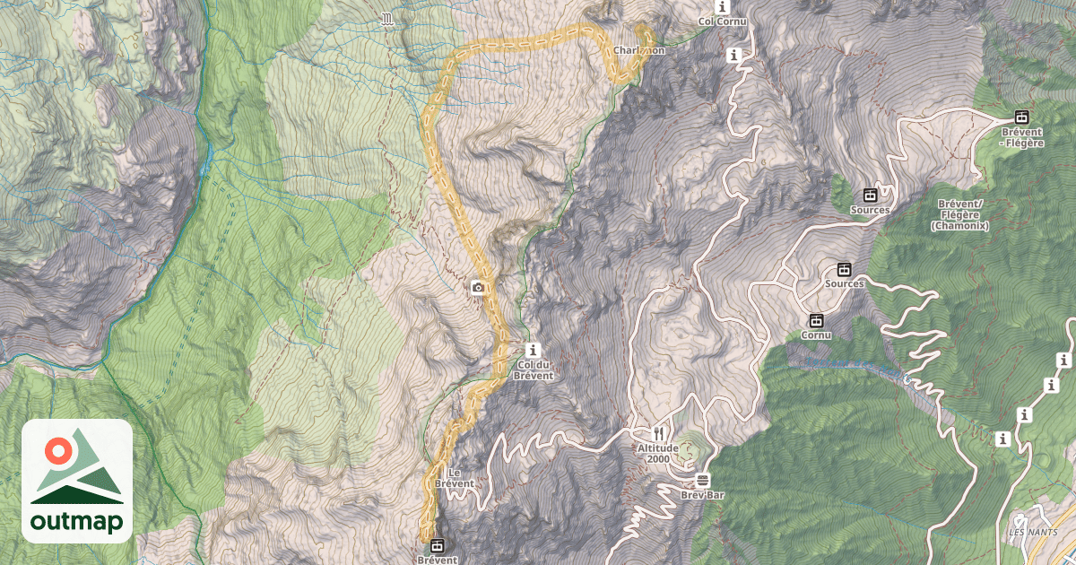 Map of Aiguille de Charlanon — Le Brévent