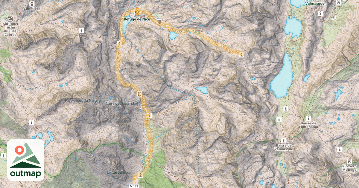 Map of Baisse du Basta — Pont du Countet