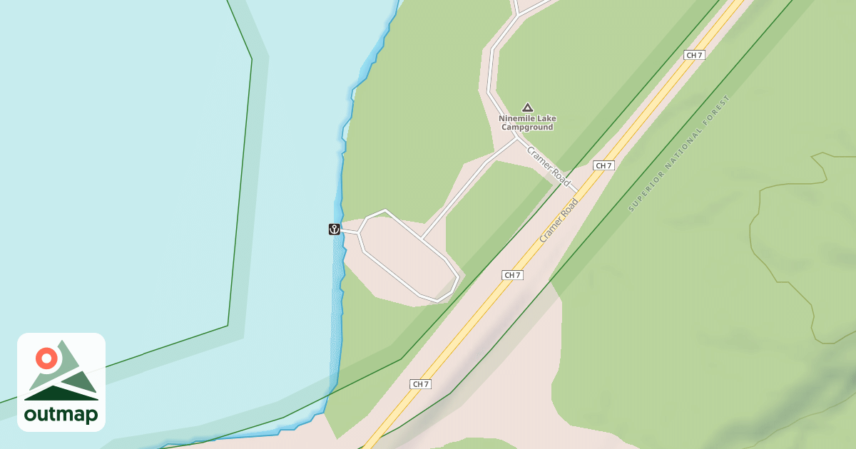 Map of NINEMILE LAKE CAMPGROUND B/L